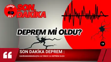 Son dakika Deprem : Kahramanmaraş'da az önce 3.6 Deprem oldu